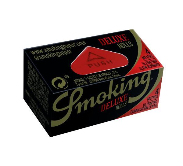 Smoking Deluxe Roll – ultradünnes Roll-Paper 4 m × 44 mm, Slow-Burn & pflanzliche Gummierung